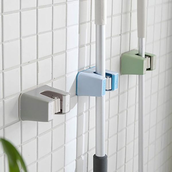 

hooks & rails household bathroom traceless punch-mop rack strong wall-mounted holder broom storage accessories