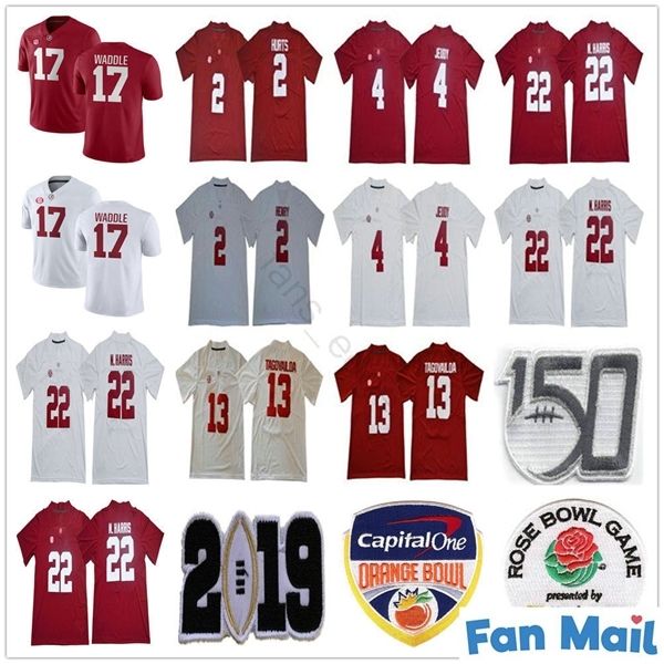 

ncaa 150th alabama crimson tide tua tagovailoa jerry jeudy najee harris jaylen waddle forrest gump jalen hurts ridley derrick henry jerseys, Black