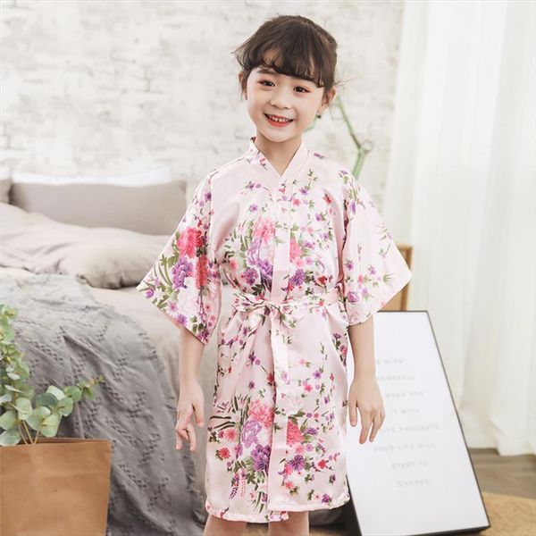 

satin night robe womens sleepwears bathrobe perfect wedding bride flower girls robes dressing gown for women word cherry, Black;red