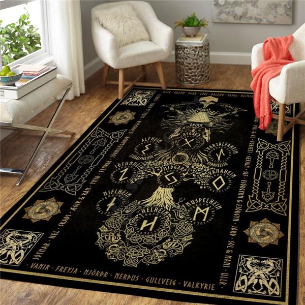 

carpets viking tattoo carpet floor mat rug non-slip dining room living soft bedroom