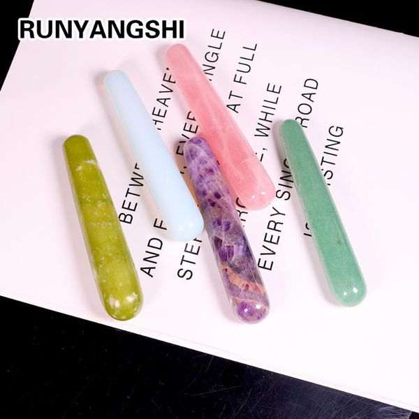 

natural crystal stone rose quartz face massager amethyst massage stick for woman gifts spa facial massage