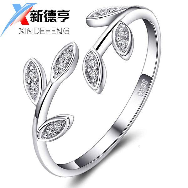 

s925 sier ring olive branch leaf mouth women's ring fashion, Silver