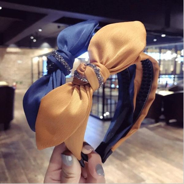 

fashion bowknot women headband cross knot elastic hair bands soft solid girls hairband hair accessories twisted knotted headwrap, Golden;silver