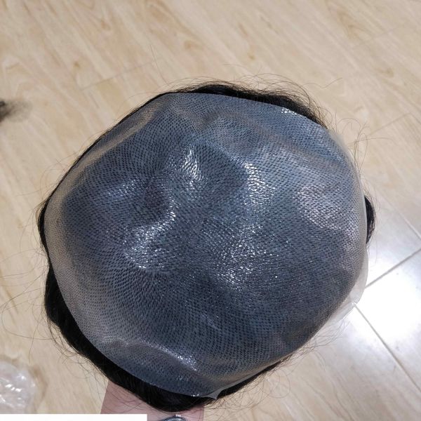 

natural looking ultra thin skin men wig toupee virgin cuticle aligned hair replacement human hair wig men toupee human hair, Black