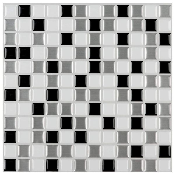 Art3d 30x30 cm 3D Duvar Çıkartmaları Gri-Beyaz Kendinden Yapışkanlı Su Geçirmez Peel ve Sopa Backsplash Backsplash Backsplash Melez Banyo, Duvar Kağıtları (6-piece)