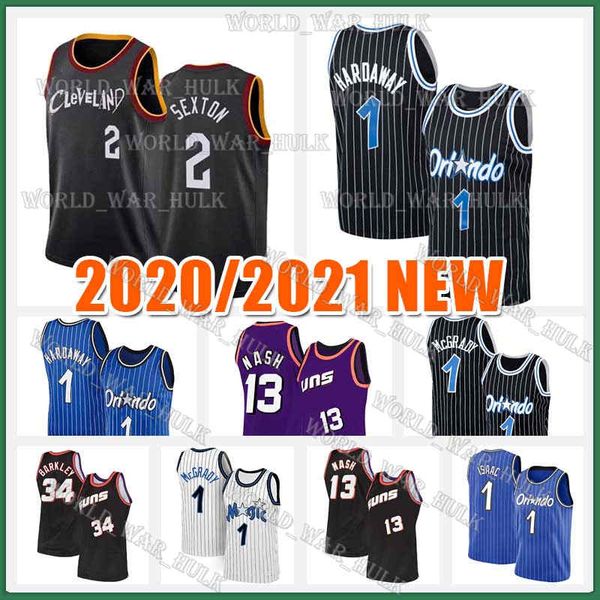 

steve 13 nash jersey collin 2 sexton tracy 1 mcgrady charles 34 barkley jonathan 1 isaac mens retro 2021 new mesh basketball jerseys, Black;red
