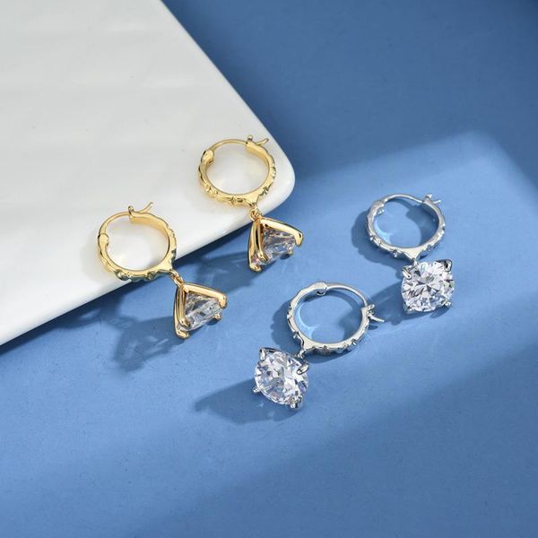 

hoop & huggie timeless wonder stunning zirconia geo hoops earrings women jewelry goth boho designer trendy punk ins gift kpop party mix 6312, Golden;silver