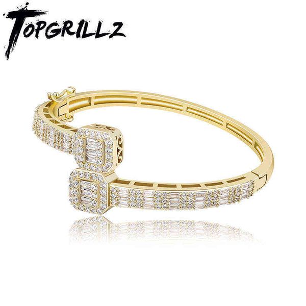 

rillz personality 5mm bracelet iced out micro pave cubic zirconia hip hop fashion jewelry gift for women 220117, Golden;silver