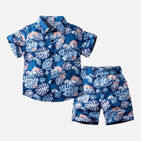 

summer suit 2021 new short boys' sve korean children's wear two piece beach pants, White