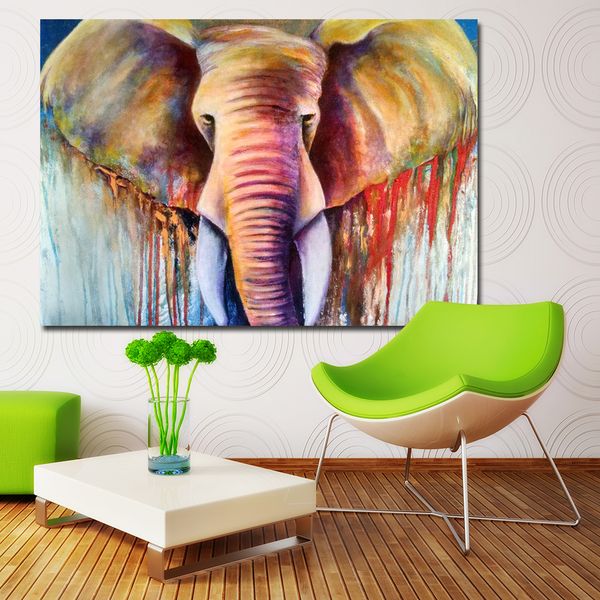 SELBSTLOS Abstrakte Kunst Elefant Wand Kunstdruck Leinwand Malerei Dekoration für Wohnzimmer Dekor Tier Bild ungerahmt