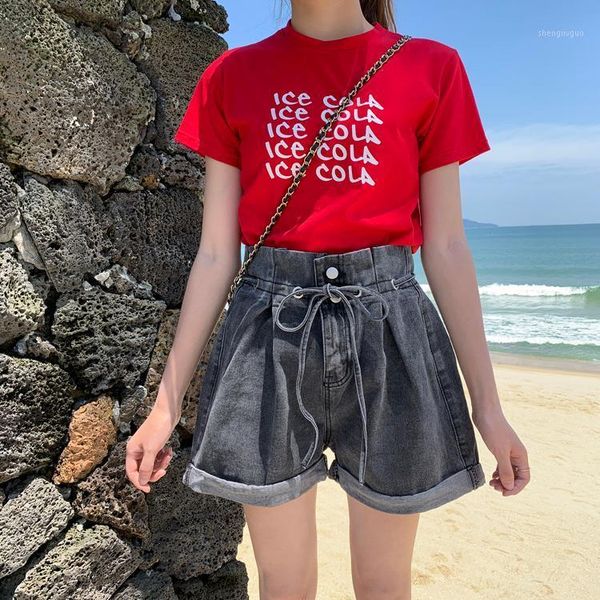 

women's jeans shorts high waist summer and autumn large casual women woman, Blue