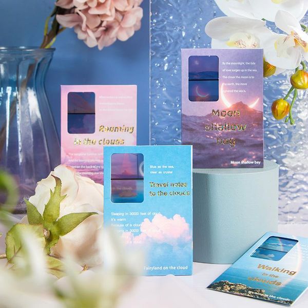 

gift wrap 6 designs ins style moon shallow bay series film creative landscape hand account diy decoration material sticker