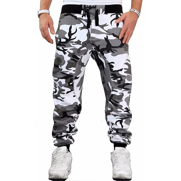

uy fashion camouflage slender middle taille fitness casual broek for men's recreation new, Black
