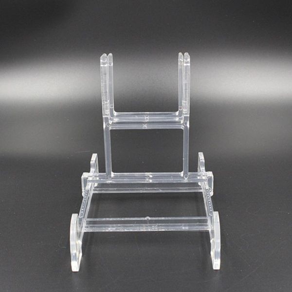 

adjustable transparent plastic tray holder mobile phone bracket frame display stand for diy home decor