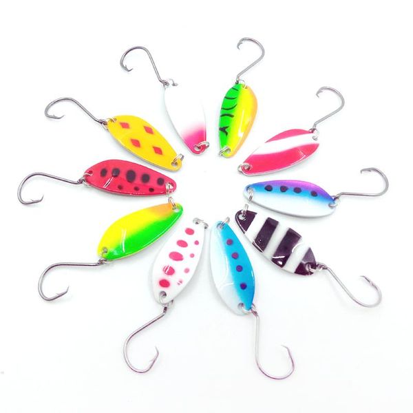 

pcs fishing spoon spinner koeder metal hook hard art coating colorful 6g hooks