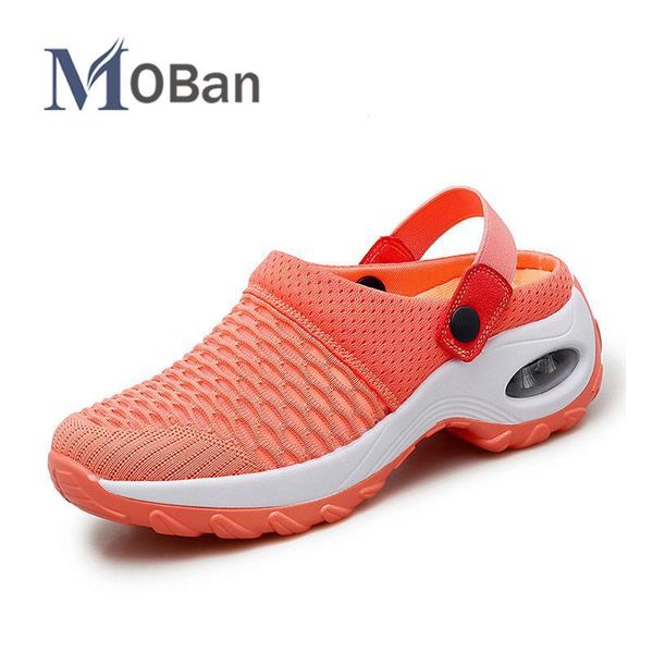 

2021 new women shoes casual increase cushion sandals non-slip platform sandal for women breathable mesh outdoor walking slippers, Black
