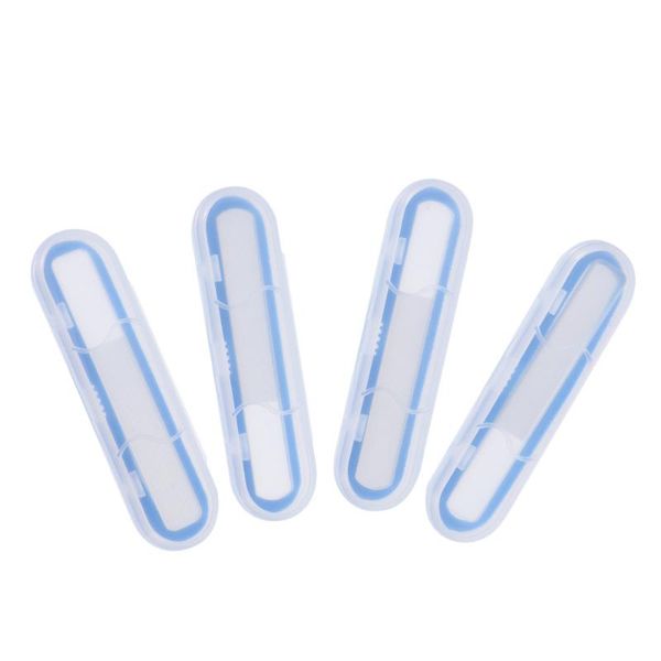 

nail files 4pcs glass practical polishing strips manicure tools (silver)