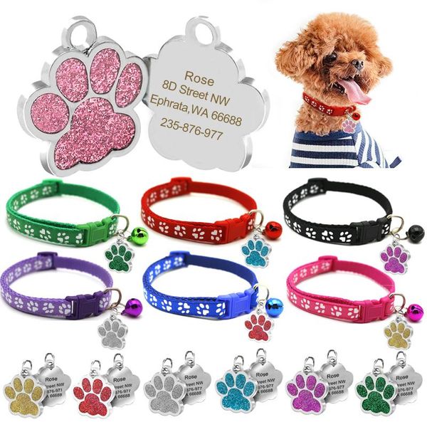 

set of 3 pet collar customed dog tags with bell id tag cat necklace name pendant pet accessory dog cat collars ing