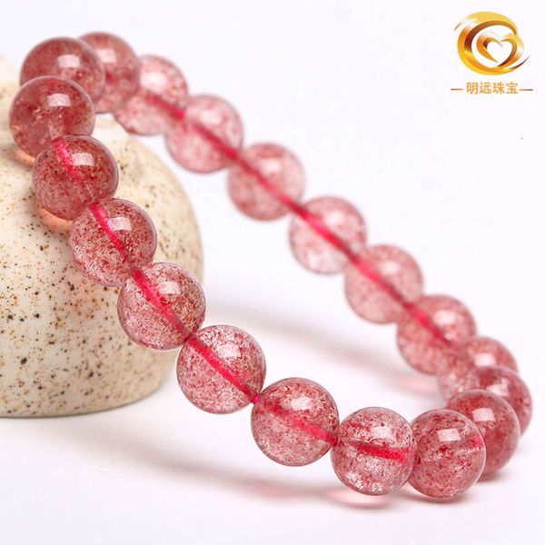 

strands natural strawberry crystal bracelet 567a red ice mingyuan jewelry, Black