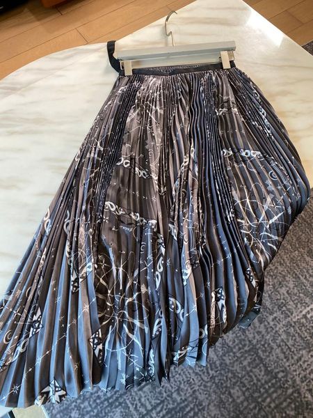 

skirts 2021 women fashion wrap-up printed pleated skirt 0904, Black