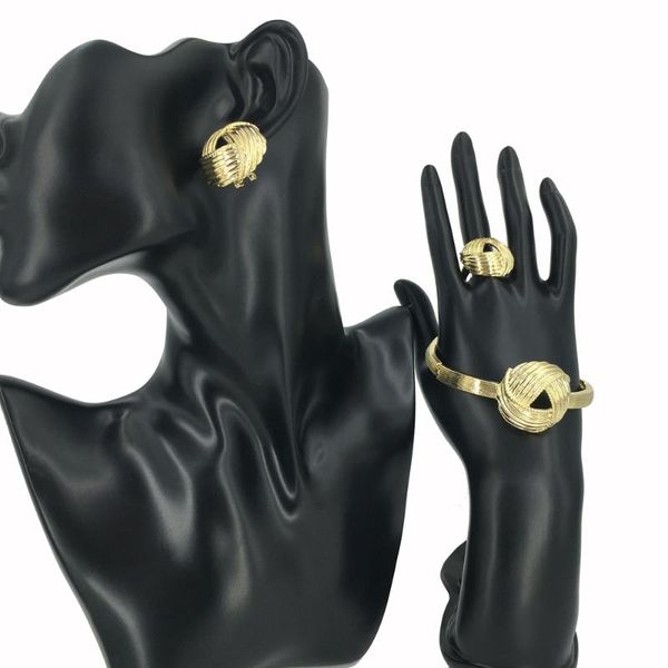 

earrings & necklace mejewelry european and american russian trend fashion copper alloy gold plated bracelet ring jewelry sets, Silver