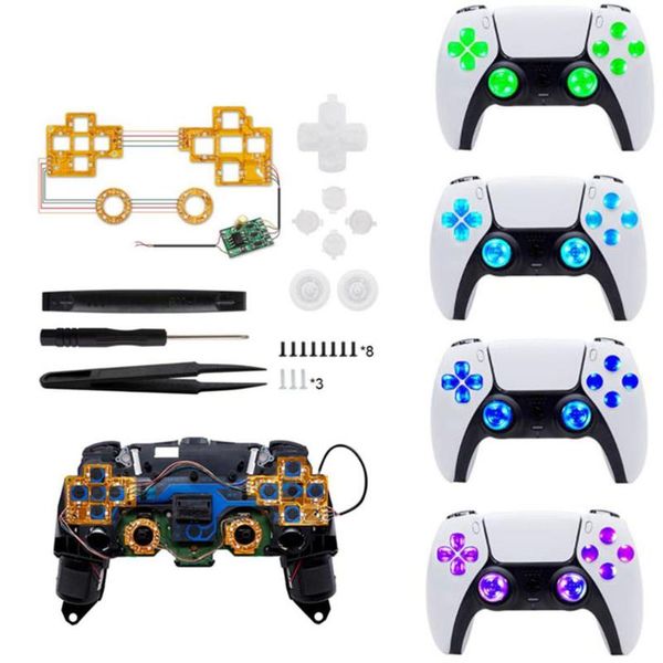 

game controllers & joysticks led light board color luminous for ps5 wireless handle vibration control portable