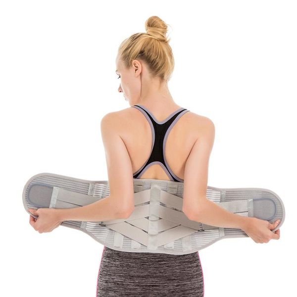 

new four seasons self heating magnet thermal belt sports breathable waist protection steel plate support belt, Black;gray