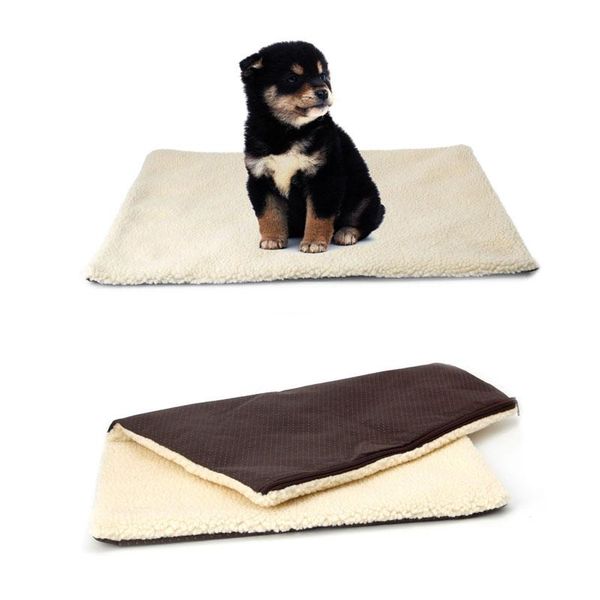 

super soft self heating cat dog bed cushion pet thermal warm fleece rug mattress
