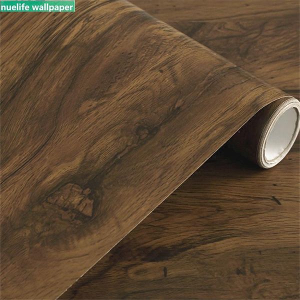 

wallpapers self-adhesive simulation wood grain stickers paper table wardrobe cabinet shop door old furniture renovation el pvc wallpaper