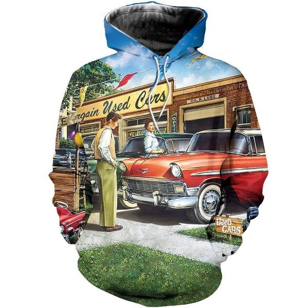 

men's hoodies & sweatshirts amazing cars art 3d all over printing clothing fashion casual sweatshirt for man and women, Black