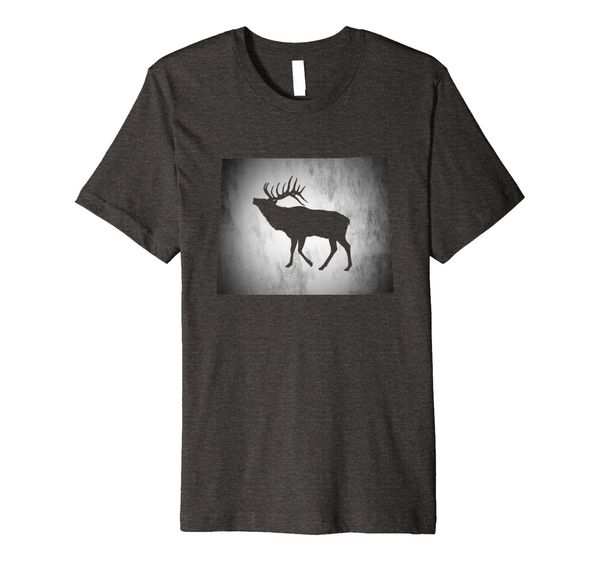 

wyoming elk hunting premium t-shirt, White;black