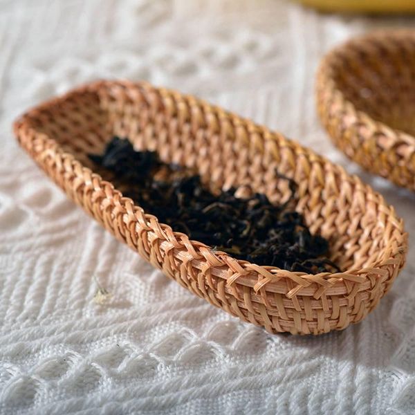 

storage baskets 1pc rattan woven basket fruit dessert japanese tableware household
