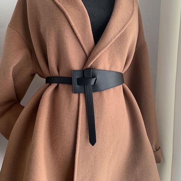 

belts vintage coat skirt belt women's simple versatile knotted waist was thinner casual retro trend girdle gift for friend, Black;brown
