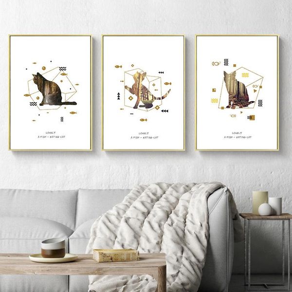 

paintings creative silhouette cat back canvas painting posters and prints wall art pictures for baby children bedroom decor no frame