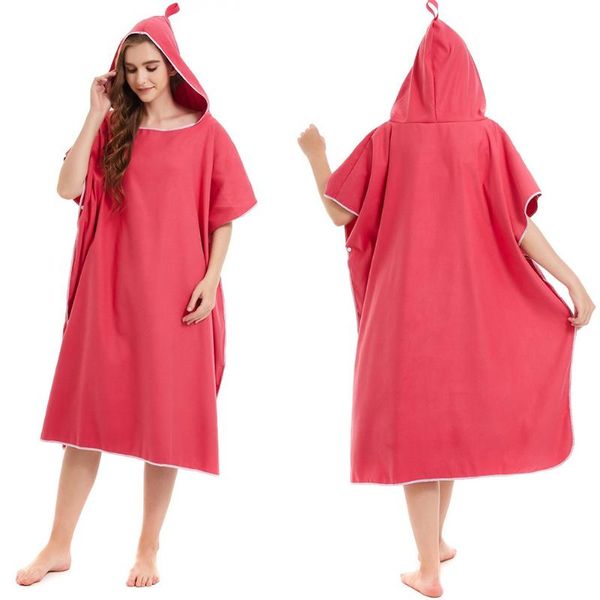 

men women water absorb swimmer  wetsuit changing robe towel diving with hood sleeve washable soft quick drying travel