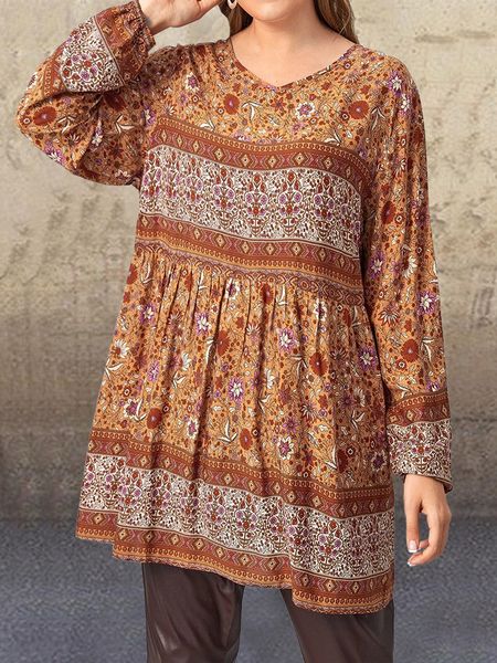 

2021 new spring fall fashion women o-neck pullover vintage print casual european america style plus size t-shirt female floral jmlk, White