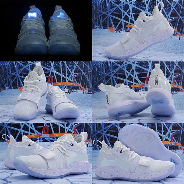 

2019 new men playstation x pg 2.5 sneaker shoes paul george white grey athletic shoes size 7-12