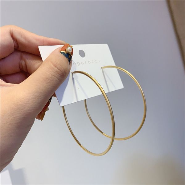 

2021 designers womens earringsdong gate han high texture metal big ring earrings net red personality exaggerated fashionable big round, Golden