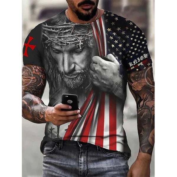

Spades skull playing cards men's 3D T-shirt graphic optical illusion short sleeve party top street punk and gothic crew neck summer, White;black