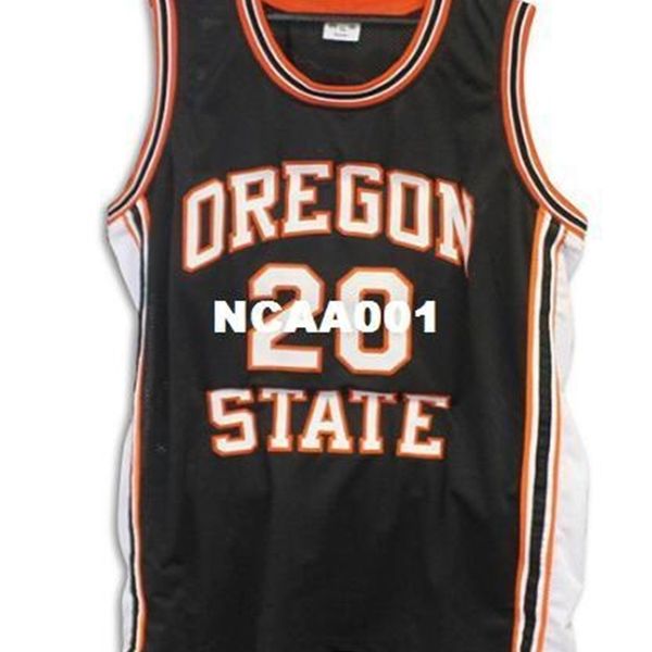 

vintage 21ss vintage #20 gary payton oregon state beavers college jersey size s-4xl or custom any name or number jersey, Black
