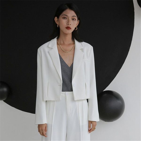 

women's suits & blazers commuter short suit jacket one button long-sleeved shoulder pad 2021 autumn and winter, White;black