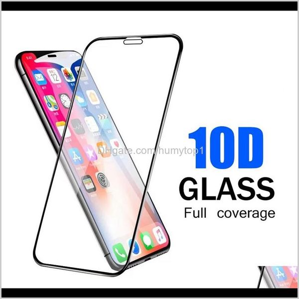 

10d curved tempered glass screen protector full cover on the for iphone 12 11 pro xr xs max x 8 7 6s plus adhesive glue protective fil 9wj2c