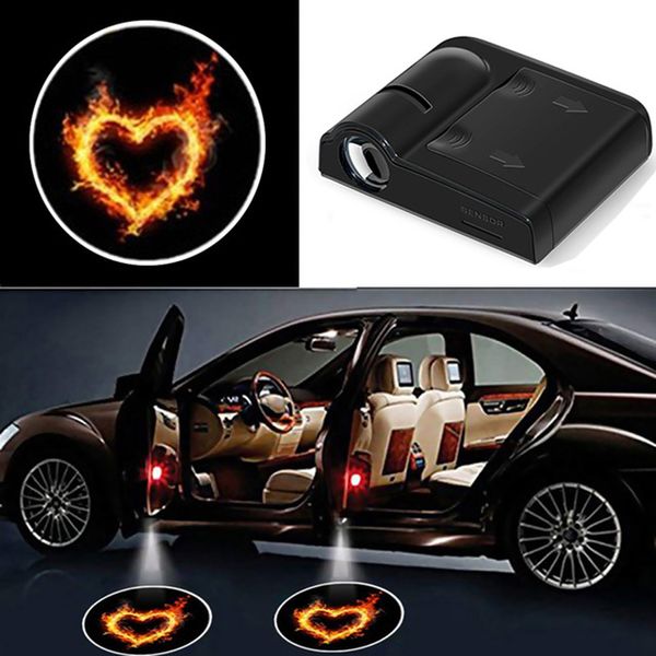 2 pcs porta carro levou projetor luz laser projetor logo carro cortesia lâmpada de boas vindas para Benz BMW Renault Peugeot