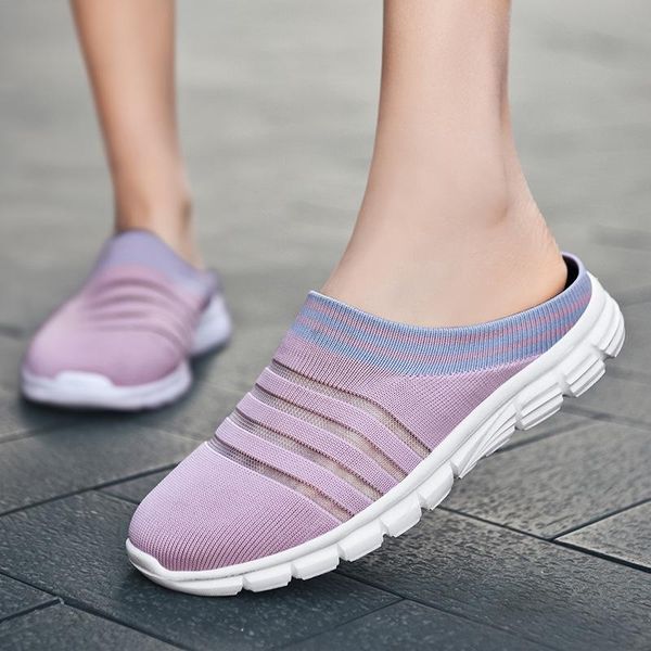 

2021 new style casual breathable fish silk men's and women's semi-slippers lightweight indoor home sandals shoes big size 35-46, Black