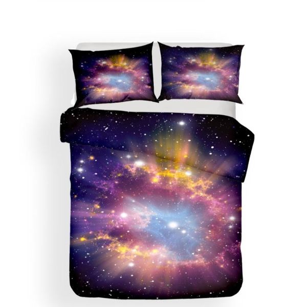 

galaxy universe outer space bedding set duvet cover set pillowcase king twin single bed linen bedclothes children boys gift