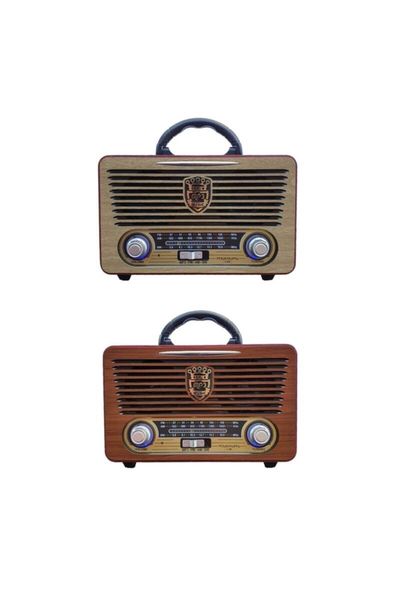 

portable speakers bluetooth connection rechargeable nostalgic radio wood retro decorative usb aux input sd card speaker music player wireles