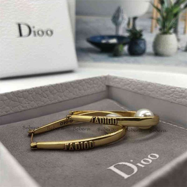 

75%off outlet new small circle family letters simple full front and back pearl earrings, Golden
