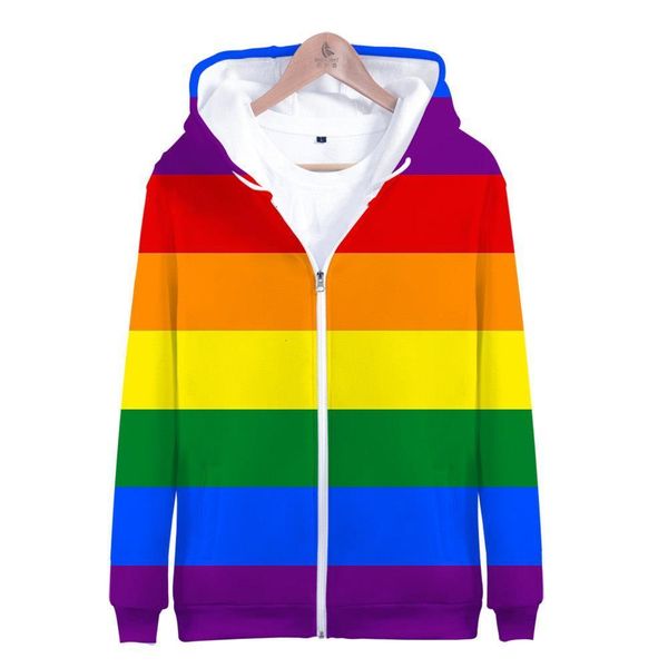 

fashion pride lgbt clothes gay love lesbian rainbow flag design hoodies sweatshirt women/men streetwear hoodie, Black