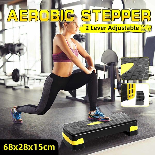 Verstellbarer Aerobic-Stepper, rutschfest, Cardio-Yoga-Pedal-Stepper, Heim-Fitnessstudio, Workout, Übung, Fitness-Schritt-Ausrüstung, maximale Belastung: 100 kg, Balance-Kunststoff-Plattform-Trainer