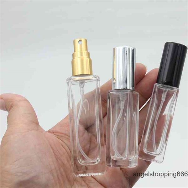 

clear portable glass perfume spray bottle 10ml 20ml empty cosmetic containers with atomizer gold silver cap fragrance bottles s 1